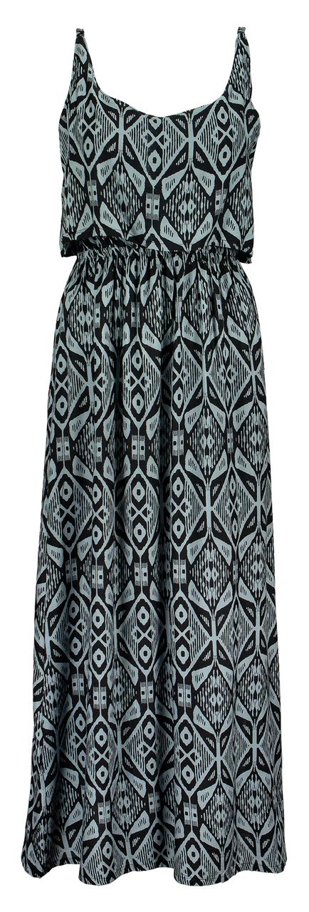 Napua Collection Ruffle Maxi Dress - Batik: Black - Image 3