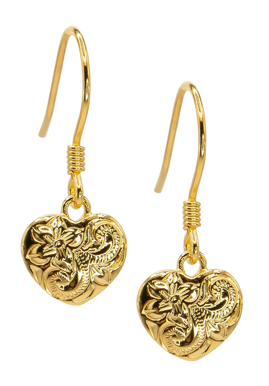 Moana Collection Gold Dangle Earring: Heart