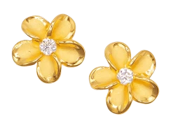 Moana Collection Gold Earring Stud: Plumeria