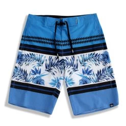Men's Microfiber Board Shorts - Verdant Marking French Blue-Grey