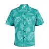 Aloha Shirt - Aqua Leaf