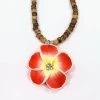Island Edge® Beaded Necklace - Flower Red
