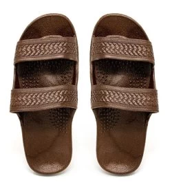 Slip-On Sandals: Brown