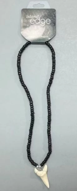 Island Edge® Beaded Necklace - Shark Tooth Black