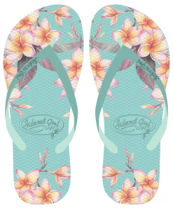 Island Girl® Slippers - Plumeria: Aqua