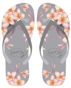 Island Girl® Slippers - Plumeria: Grey
