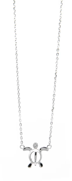 Moana Collection Sterling Silver Pendant Chain Necklace: Honu