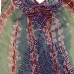 Robin Ruth V-Neck Shirt Dress: Sage & Wine