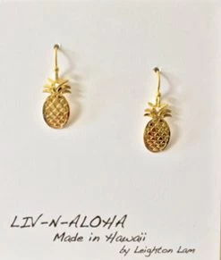 Liv-N-Aloha® Gold Pineapple Dangle Earrings