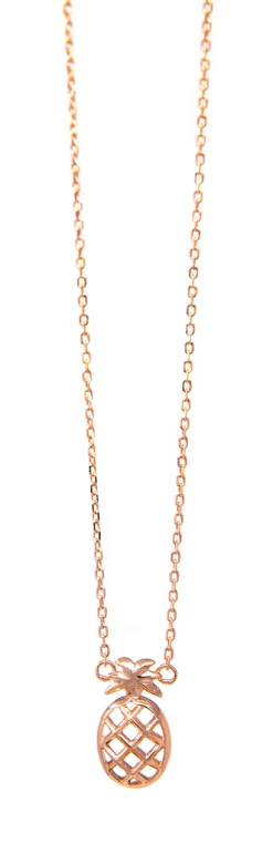Moana Collection Rose Gold Pendant Chain Necklace: Pineapple