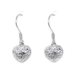 Moana Collection Sterling Silver Dangle Earring: Heart