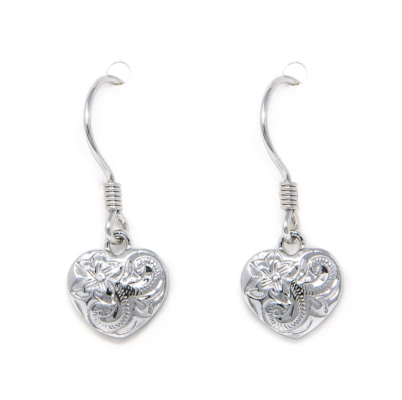 Moana Collection Sterling Silver Dangle Earring: Heart