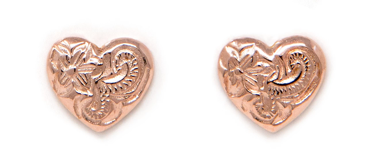 Moana Collection Rose Gold Stud Earring: Heart
