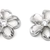 Moana Collection Sterling Silver Earring Stud: Solid Plumeria