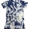 Boy's Aloha Cabana Set - Navy With Cream Floral