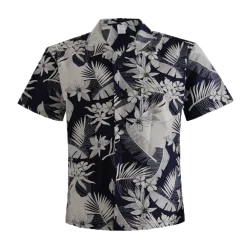 Aloha Shirt - Navy With Cream Floral