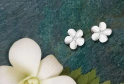 Ku'uipo Sterling Silver Plumeria Earrings