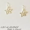Liv-N-Aloha® Silver Plumeria Cut Out Dangle Earrings