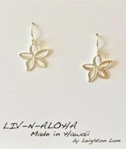 Liv-N-Aloha® Silver Plumeria Cut Out Dangle Earrings